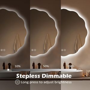 Miroir de salle de bain LED à commande vocale fonctionne avec Alexa, fonctionnement mains libres pour la lumière et le désembuage - Product Image 5