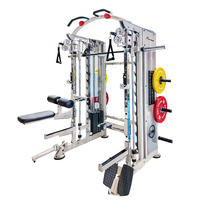 Rack d'entraînement multifonction Smith Machine avec poulies réglables pour exercices de tirage, de rame et de presse d'épaules