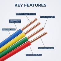 Kabel Listrik Tembaga Padat Berisolasi PVC 450/750V BV BVR untuk Penggunaan Rumah Tangga & Konstruksi 1.5-16mm