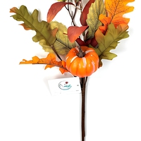 Décoration d'automne artificielle : Guirlande de feuilles de citrouille pour la fête de Thanksgiving, verdure saisonnière en plastique, vente en gros