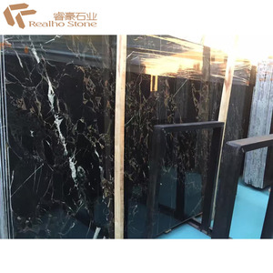 <span class=keywords><strong>Precio</strong></span> de fábrica Atenas Mármol negro y dorado Losas de mármol Portoro negro para azulejos de pared de escaleras - Product Image 3