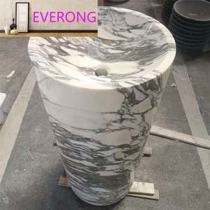 Lavabo a <span class=keywords><strong>Colonna</strong></span> in Marmo Bianco Arabescato di Lusso, Ideale per Design di Bagni di Alta Gamma - Product Image 6