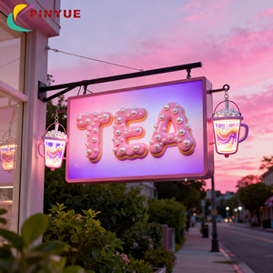 Bền LED quảng cáo dấu hiệu double side LED hộp Đèn treo cho các cửa hàng trà ngoài trời chương trình khuyến mãi thời tiết khung nhôm - Product Image 1