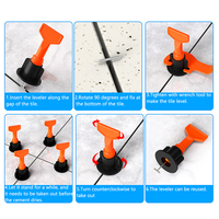 Installation professionnelle de carrelage avec clips et espaceurs Kit de système de nivellage de carrelage de 50 pièces