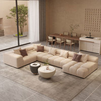 Modernes Konvertierbares Samt-Ecksofa U-förmig Großes Apartment Modulares Villa-Sofa-Set