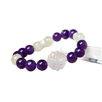 Nouveau Bracelet Tendance Style Vintage en Améthyste et Citrine, Renard à Neuf Queues, en Fer, Cadeau Idéal pour Femme de Xiaohongshu