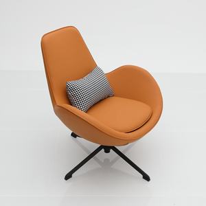 ジンユ モダンデザイン スチールフレーム ファブリック レジャーラウンジチェア ホテル リビングルーム メタル回転式スイベルファブリックレイジーチェア - Product Image 5