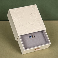 Boîte à bagues coulissante personnalisée en relief, doublée de flanelle, en papier vintage spécial, pour bagues de mariage