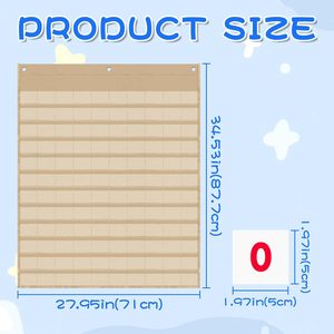 Tabla de bolsillos con cientos de espacios y 120 tarjetas numéricas, tablero de matemáticas de plástico de doble cara para aprendizaje en el aula - Product Image 2