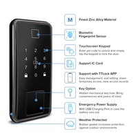Serrure de porte numérique électrique étanche avec application TTlock, empreinte digitale, code et RFID pour pêne dormant et portail