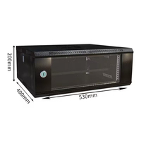 Armoire de serveur réseau murale robuste 4U-14U en acier avec porte vitrée verrouillable pour petits bureaux et réseaux domestiques