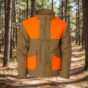 Veste de chasse pour homme, couleur orange et marron, softshell imperméable, manches longues, pour l'automne - Product Image 3