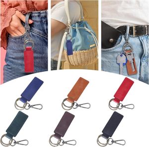 Llavero Rectangular Retro de Cuero PU, con Grabado de Logotipo, Porta Llaves de <span class=keywords><strong>Coche</strong></span>, Llaveros Resistentes con Hebilla Metálica para Colgar - Product Image 4