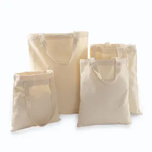 8oz Canvas Shopping Tote Bag Inexpensive Cotton Letter Pattern in Stock