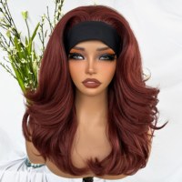 Perruques synthétiques à bandeau Kemy Hair Copper Latisha, texture naturelle, fibre résistante à la chaleur, perruque synthétique pour femmes noires