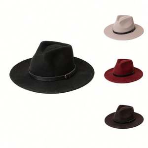 Collection Automne Hiver 2022 : Chapeaux Fedora en Laine Personnalisés, Chapeaux Colorés, Sombreros en Feutre à Large Bord pour Adultes, Fez Simples pour Fêtes - Product Image 4