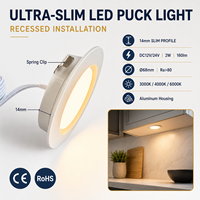 Lumière LED encastrée 2W DC12V 24V en aluminium pour sous-meuble avec connecteur DuPont