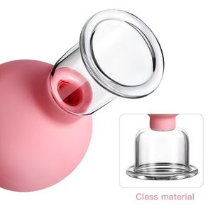 Set di coppette in <span class=keywords><strong>vetro</strong></span> 4 pz per il viso con <span class=keywords><strong>tendine</strong></span> facciali e occhi in Silicone per aspiratore per tazze per terapia di coppettazione - Product Image 5