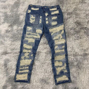 DENIMGUYS Jeans Hip Hop <span class=keywords><strong>Style</strong></span> Américain High Street pour Hommes, Jeans Déchirés Vintage Y2k Effet Délavé à l'Acide, Personnalité - Product Image 2