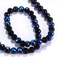 Perles de cristal 4mm 6mm 8mm 10mm, perles de verre facettées avec revêtement AB pour la fabrication de bracelets, bijoux DIY, vente en gros