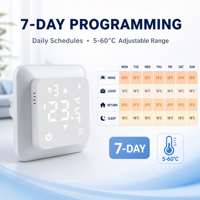 55*55mm pequeño refinamiento programable sistema de calefacción por suelo radiante inteligente Wifi termostato