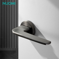 NUOMI Ensemble de serrures de poignée de porte intérieure Accessoires de porte de luxe Poignée de porte intérieure en bois en alliage de zinc avec serrure