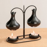 Brûleur d'huiles essentielles suspendu en céramique, porte-bougie chauffe-cire, diffuseur d'encens, lampe chauffante pour cire, yoga