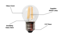 Offres Spéciales 360 degrés Globe Led Ampoule à filament G45 Dimmable G45 Led Ampoule à filament