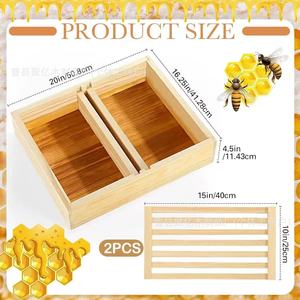 Caja de Madera para Alimentación de Abejas, Equipo de Colmena de Madera de Pino, Rectangular, de Escritorio, 1.ª Planta - Product Image 3