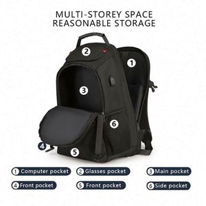 Sac à dos professionnel personnalisé pour le sport, les voyages, imperméable, décontracté, pour ordinateur portable, pour les affaires - Product Image 4