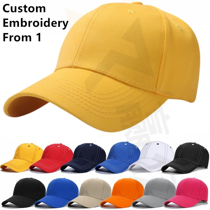 Trendy Apparel Shop Palm Tree Embroidered Washed Cotton Cap - White On Orange Navy, Adjustable, One Size