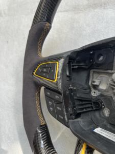 Volant <span class=keywords><strong>sport</strong></span> à 3 branches en fibre de carbone véritable et cuir Nappa, personnalisé pour Focus <span class=keywords><strong>Fiesta</strong></span> Mk7 ST Mk8 Mk4 <span class=keywords><strong>Mk3</strong></span> Mk2 - Product Image 4