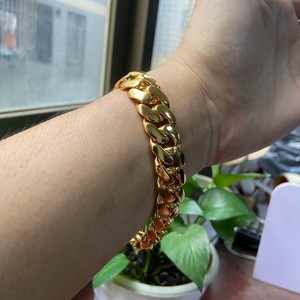 Rappeur glacé <span class=keywords><strong>Monaco</strong></span> fermoir chaîne cubaine 14K 18K plaqué or hommes Hip Hop déclaration collier lourd laiton Bling bijoux - Product Image 3