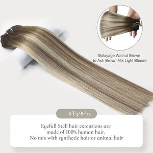 Lanrui Extensioni per <span class=keywords><strong>capelli</strong></span> Remy con clip, 16 pollici, 75g, stile europeo, doppia trama a macchina, 7 pezzi, Balayage Marrone Noce e Marrone Cenere Misto <span class=keywords><strong>Chiaro</strong></span> - Product Image 6