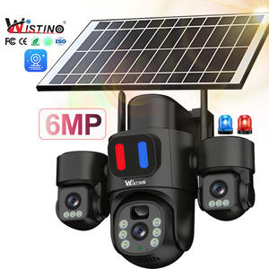 Kamera Solar Wifi Luar Ruangan Wistino Tiga Lensa Deteksi Gerak Alarm Merah Biru IP66 Tahan Air Kamera Keamanan Solar Kartu Sim 4G - Product Image 1