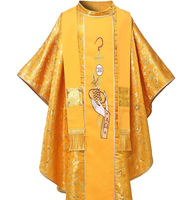 Robe de prêtre catholique de style européen religieux pour hommes, uniforme de clergé à manches longues en polyester, broderie personnalisée du logo
