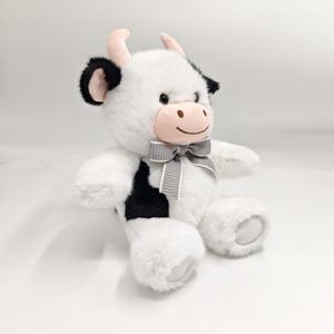 Vente en gros de peluche <span class=keywords><strong>vache</strong></span> noire et blanche de 25 cm, jouet en peluche super doux lavé, pour cadeaux d'anniversaire pour enfants et adultes - Product Image 2