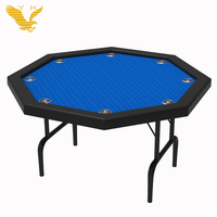 Table de poker octogonale pliable multi-jeux avec porte-gobelets en acier de bureau, prix d'usine YH Wholesale