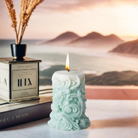 Moule en silicone pour bougie parfumée en forme de pilier rond sculpté Wenxin, bricolage, spirale, diffuseur de parfum pour la Saint-Valentin, cadeau en pierre