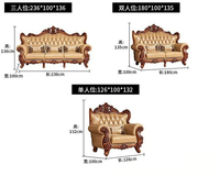 Ensemble de canapés en cuir européen de luxe 3 pièces en cuir de vachette pleine fleur Design rétro Canapé pour villa américaine en bois massif Salon Vente en gros