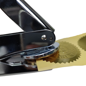 Tùy Chỉnh Logo Kim Loại Heavy Duty 3D Da Notary Stamp Bàn Dập Nổi Logo Seal <span class=keywords><strong>Embosser</strong></span> - Product Image 4
