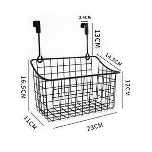Modern Kitchen &amp; Bathroom Iron Metal Wire <strong>Rectangular</strong> Hanging Storage <strong>Basket</strong> with Eco-Friendly Design for Spice and Sundries - Product Image 4
