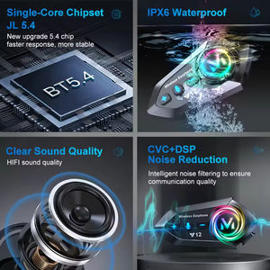 Auriculares Inalámbricos Y12, Auriculares Bluetooth, Impermeables, para Motociclistas, Comunicación, Casco, Auriculares - Product Image 5