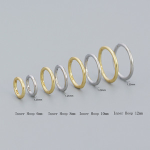 Anting-anting FUAMAY untuk tulang rawan 6mm 8mm 10mm 12mm, anting hidung untuk wanita, berlapis emas dan perak - Product Image 4