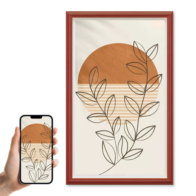 21.5-65 Inch Indoor Android LCD Photo Frame Wood Finish Digital Artistic Display with Large Screen SDK Function 1 Year Warranty