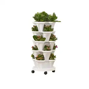 Torre de jardinagem vertical comercial, hidroponia empilhada planejadores de flores