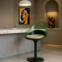 JingYue Chaise de bar en résine de luxe transparente personnalisée Mobilier artisanal pour espaces commerciaux Hôtels Salons
