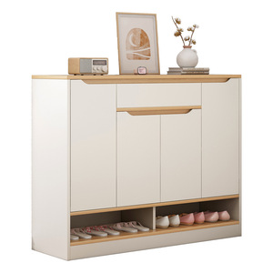 Extra Large Luxury 120cm Width Large Storage Wooden Shoe Rack Cabinet with Bench