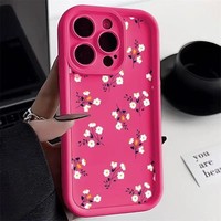 Fleur florale Téléphone étui pour iphone 17 16 15 14 Pro Max Cas 11 12 13 Pro Max XS XR X 7 8 Plus Antichoc Doux Mat Couverture