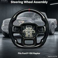 Volant sport en cuir et fibre de carbone véritable, compatible avec Raptor F150, style OE, remplacement direct, amélioration de l'intérieur.